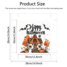 1pc Bộ tranh sơn dầu theo số Bộ tranh bí ngô trên vải canvas nghệ thuật Vẽ theo số Bộ tranh Halloween Vẽ trên vải canvas Trang trí phòng khách - Màu Đỏ Sâu - Xem 3