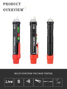 Non-Contact Smart Voltage Tester, Electrical Tester Tool For Electricians To Detect Circuits And Test Continuity - Black - View 1