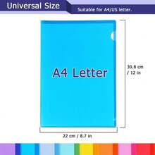 1 pieza/5 piezas/20 piezas Fundas transparentes de plástico para carpetas, fundas de plástico para documentos, fundas transparentes de PP para carpetas, 5 colores - Multicolor - Ver 3