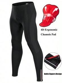 Boyfriend Style Men's Cycling Pants 4D Padded Road Bike Bicycle Tights Outdoor Biking Long Leggings - Black - View 2