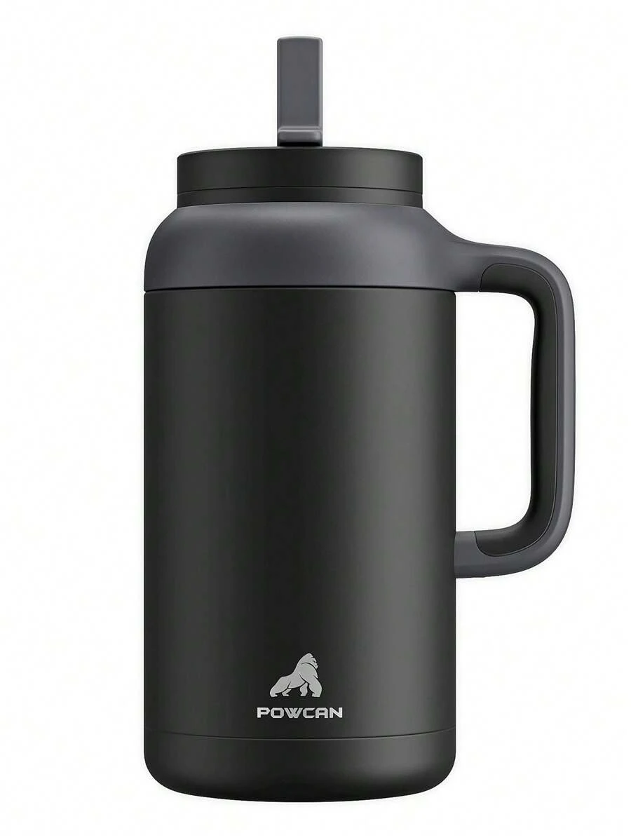 Cốc sứ 64oz có tay cầm, nắp 2 trong 1 tích hợp ống hút, giữ nhiệt 36 giờ, an toàn khi rửa bằng máy rửa chén, chống rò rỉ, đế chống trượt, bình nước giữ nhiệt bằng thép không gỉ, thích hợp cho gia đình, văn phòng và phòng tập gym (Xanh dương đậm)