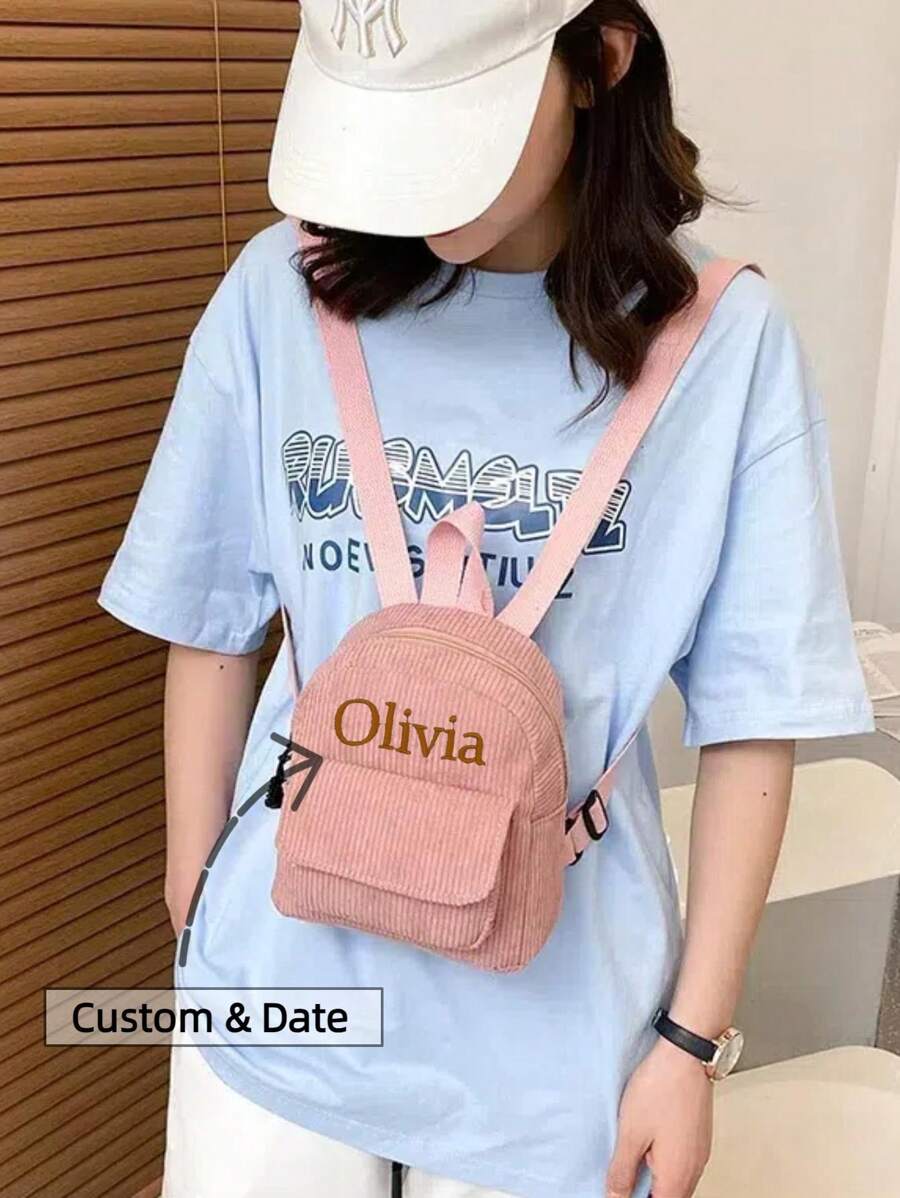 Tên tùy chỉnh Thêu Thủ công Cá nhân hóa Lông cừu Túi nhỏ mới Phong cách hợp thời trang Phong cách trường học Thời trang Cổ điển Ba lô học sinh tiểu học và trung học Túi vuông nhỏ Quay lại trường Ý tưởng quà tặng mùa đông cho bé trai bé gái Ngày lễ tình nhân - Nhiều màu - Xem 1