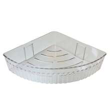 Kit Of 2 Plastic Bathroom Support Shelves In Rectangle And Corner Models With Stickers - Hình chữ nhật và góc trong suốt - Xem 6