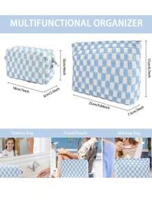 1pc Small Pouch Small Makeup Bag Storage Bag Purse Organizer Toiletry Bag, Woven Material, Miniaturized Hand-Held Makeup Bag, Large Capacity, Portable, New Checkerboard Pattern, Color Block Style, Multiple Colors For You To Choose From Makeup Travel Toiletry Organizer Essentials Gifts Storage Zipper Accessories Nail Bags, Makeup Bag, Vanity, Make Up Bag, Toiletry Bag,Christmas Gifts,Pouch,Travel,Gifts For Women,Women's Necessaire,Travel Essential,Pouch,Clutch / Small Handbag,Necessaire,Makeup Organizer,Makeup Organize,Pouch,Brush Holder,Mini Pouch,Large Capacity Pouch