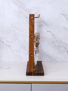 1 件木制多层珠宝展示架，带铁钩，项链/耳环/卡片/发带/手链架，珠宝店橱窗展示架，返校 - 仿胡桃木色 - 查看 5