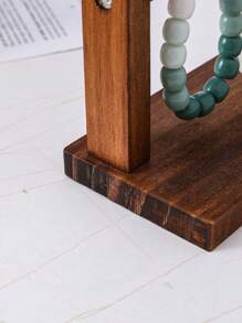 1 件木制多层珠宝展示架，带铁钩，项链/耳环/卡片/发带/手链架，珠宝店橱窗展示架，返校 - 仿胡桃木色 - 查看 6