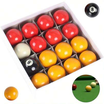 Pool Balls Set Full Size Standard Size Pool Table Balls UK Regulation Red-Yellow Quality Competition