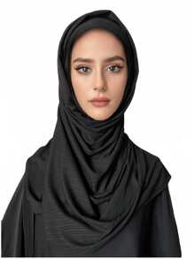 1 Piece Ladies High Quality Black Solid Color Soft Breathable Jersey Hijabs Scarves