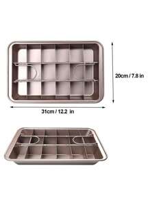 1pc Non-Stick Brownie Baking Pan With Divider (12.2"X7.8"), Stainless Steel Bread Baking Tray, Non-Stick Square Cake Baking Pan, Dough Kneading Mixer, Baking Tools, Oven , Kitchen Gadgets, Cookware Accessories