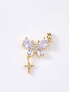 1-5 件时尚金属铜镀金锆石水晶向日葵葡萄蝴蝶花吊坠首饰制作 DIY 用品，适合家庭、情侣、朋友作为项链、耳环、钥匙扣、手机链装饰品和礼物 - 彩色 - 查看 15