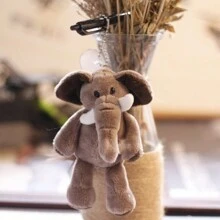 Jungle Animal Mini Doll Tiger Lion Elephant Monkey Cow Plush Doll, Christmas Pendant, Backpack Pendant, Car Pendant - Multicolor - View 13