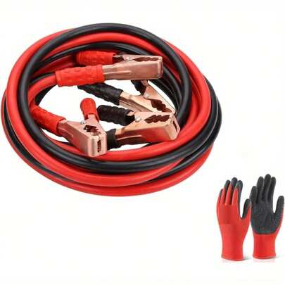4M Jump Leads 1000AMP Booster Cables Heavy Duty Battery Jump Leads Long Booster Cables Battery Starter With Colour Coded Clamp Gloves And Carry Bag For Petrol Diesel Car Van Truck