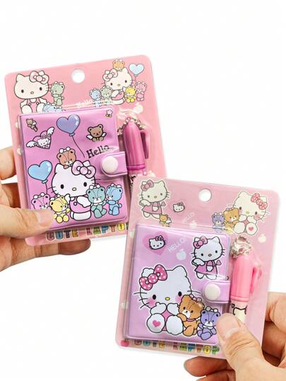 Sanrio Zufälliger Stil Kawaii Hello Kitty Taschenbuch Katzen-Handnotizbuch Papier-Notizbuch Cartoon Büroartikel Geschenkspielzeug