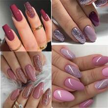 7pcs Gel Nail Polish Set, Autumn Winter Nails , Solid Color Nail Gel Polish Set, Sparkle Glitter Gel Polish, 7.3Ml Semi Permanent Nail Glue Soak Off UV Gel Varnish , Manicure Kit Nail Supplies Nails Art DIY Home Salon Gift For Women - 彩色 - 查看 7