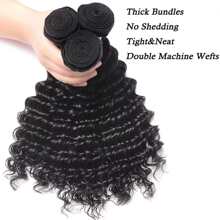 BINF Malaysian Remy Hair Bundles Deep Wave Human Hair Weave Bundles 100% Remy Hair Extensions Natural Black 1/3/4 Pcs 8-30 Inches - Natural Black - View 3