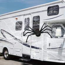 2 Packs 35.4inch Halloween Giant Hairy Spider Realistic Scary For Indoor Outdoor Home Yard Haunted Yard Decorations Car Decor Creates Spine-Tingling Atmosphere