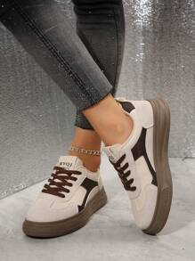 Women's Vintage Platform Lace Up Casual Trainers, Spring Autumn