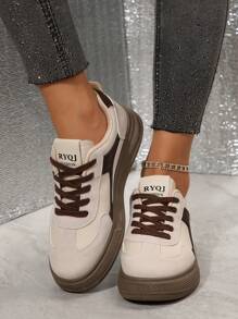 Women's Vintage Platform Lace Up Casual Trainers, Spring Autumn