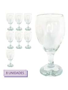 Set Of 8 Wine Glasses 350ml Transparent Glass Water - trắng - Xem 4