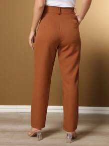 Women's Pants/Tailored Pants/Basic Pants/Elegant Pants/Skinny Pants/Blogger Pants/Fashion Pants - 咖啡棕 - 查看 4