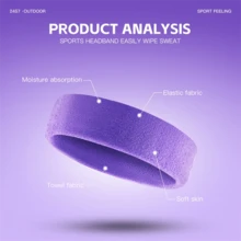1件户外篮球止汗发带男女跑步发带羽毛球健身瑜伽擦汗头带运动头巾网球头带毛巾 - 彩色 - 查看 6