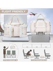 1個35l健身袋,瑜伽斜挎袋,運動袋,帶有鞋格和濕衣格,奶油色牛津布耐磨防水材料,旅行袋,帶有濕和乾兩個口袋,輕便手提袋,週末隨身包,為女性和男性訓練,旅遊,鍛練,游泳和商務度假等提供便利。