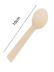 大量精美迷你木勺，50 把装，10 厘米长，一次性品尝勺，以及可堆肥桦木品尝勺促销