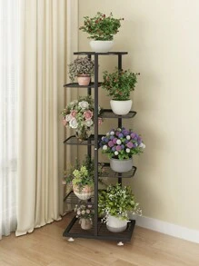 1pc 7-Tier Metal Flower Pot Stand Plant Display Rack, Sala de estar e varanda Parede Canto Armazenamento e Decoração
