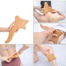 木疗按摩工具 Maderoterapia 套件木质按摩滚轮绳索工具套件塑身工具用于放松肌肉 - 杏色 - 查看 8