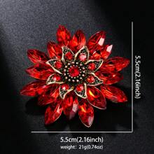 1 chiếc trâm cài áo hoa hướng dương thời trang dành cho nữ, ghim thủy tinh khảm hợp kim, trang trí quần áo, túi xách, mũ, 4 màu tùy chọn - những bông hoa - Xem 16