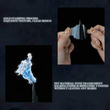 30pcs Transparent Holographic Princess Dress Stickers, Flare Skirt Girl Series Stickers, Christmas Glitter Laser Decoration Graffiti Stickers For Party Dress Up