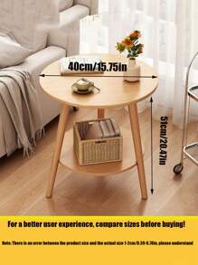 1pc Small Side Table, Living Room Sofa End Table, Bedside Nightstand For Small Space, Apartment - White - View 13