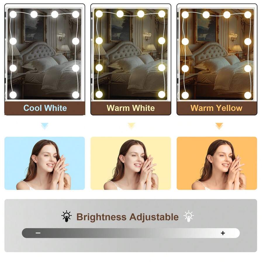 Makeup Table With 5 Drawers And Storage Shelf, Vanity Desk With Mirror