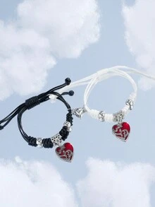 哥特式万圣节编织手链套装 - 复古朋克吸血鬼首饰（含礼品盒）圣诞礼物 - 彩色 - 查看 4