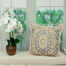 Boho Garland Beige And Gray Decorative Accent Pillow - Beige - View 6