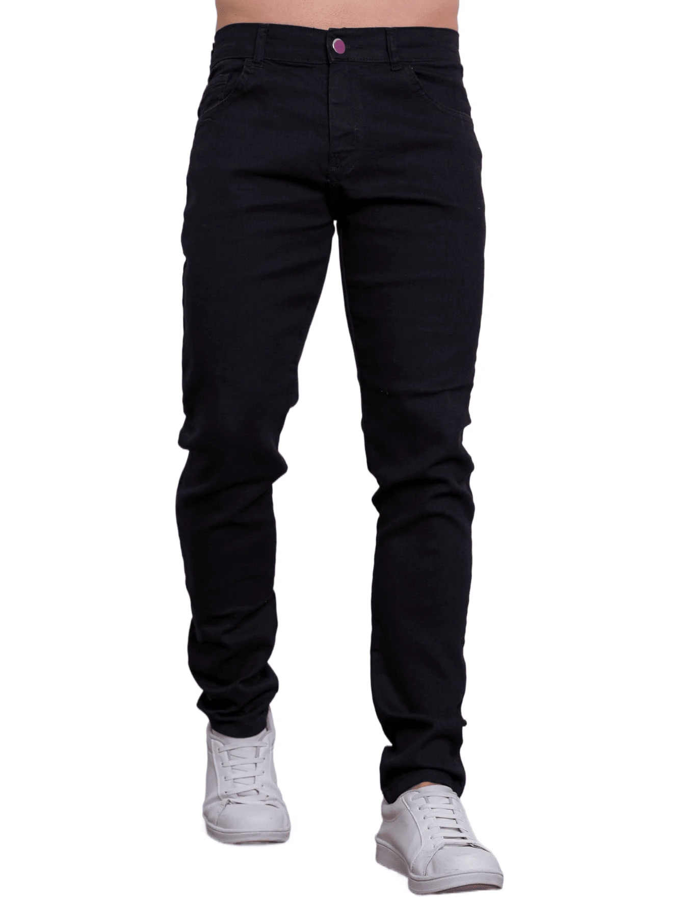 Calça Jeans Masculina com Elastano Modelagem Slim Fit Casual Confortável Básica - Tamanhos Plus Size