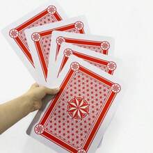 54 piezas Cartas de juego extra grandes y extra grandes, tarjetas de papel grandes, tarjetas de números grandes gigantes para juegos de interior/exterior, fiestas y vacaciones, juegos de fiesta de adultos aptos para Halloween/Navidad/Acción de Gracias - Rojo - Ver 11
