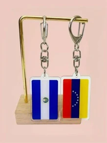 1/6 piezas Llaveros de acrílico con banderas nacionales, llaveros casuales con banderas de países de América Central como El Salvador, Guatemala, República Dominicana, Honduras, recuerdos para fans, accesorios para mochila, coche, bolso, escuela, accesorios góticos y Y2K, ideas de regalo para el Día del Maestro, Navidad, con soporte para tarjeta de identificación - Multicolor - Ver 4