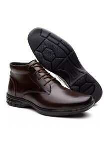 Kit 2 Pairs Of Men's Orthopedic Boots In Imported Leather Confort + Men's Dress Shoes With Special Sole, Super Comfortable, Ready For Delivery - Coffee / Black - View 2