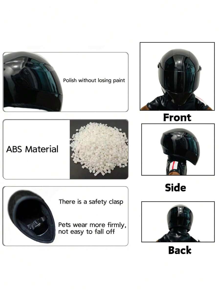 Mini Motorcycle Helmet For Cats, With Safety Buckle That Won't Fall Off