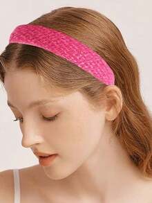 Set de 6 diademas acolchadas de tela rosa, diademas con agarre antideslizante para mujeres - Diademas de espuma color rojo rosa para escuela, accesorios de cabello, Halloween