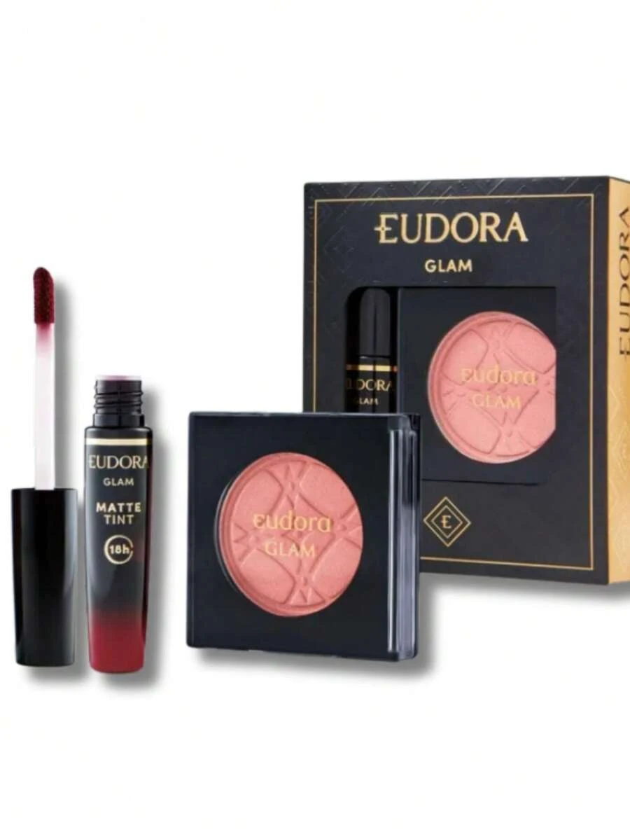 Eudora Glam Gift Set (2 Items) - Peach Bellini Glam Peach Blush + Intense Burgundy Lipstick - 裸色 - 查看 1