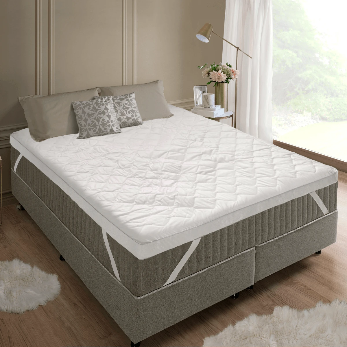 Pillow Top Queen Size Mattress Protector Cover Extra Soft White Quilted