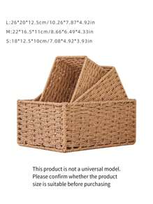 S/M/L 可选套装编织收纳篮，适用于卧室、客厅、书房和办公室的手工桌面收纳盒、厨房、厨房配件、厨房工具、厨房收纳盒、化妆品收纳盒、婚礼用品、花卉装饰、家居用品、桌子、家居装饰、家居整理和收纳、房间装饰、卧室房间装饰、几何编织波西米亚篮子、木藤花盆架、适用于 CoastalVibes 户外空间的 NaturalMix 绳索装饰