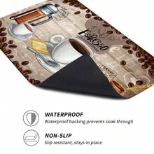 1 pieza Decoración del hogar, Alfombra absorbente de drenaje para máquina de café, Almohadilla de secado de vajilla de mostrador, Alfombrilla de lugar de cocina de diatomita, Alfombrilla de secado de platos con impresión de café, Alfombrilla de drenaje lavable antideslizante, Adecuada para la cocina y la cafetería