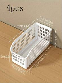 4pcs Hollow Storage Baskets, Kitchen Cabinet Organizers, Stackable Plastic Storage Boxes - Multi-Functional Organizers For Books, Snacks, Etc. - Ideal For Kitchen, Kitchen, Kitchen Accessories, Kitchen Tools, Organizer Kitchen, Makeup Organizer, Wedding Items, Flower Decorations, Home Stuff, Table, Home Decorations, Home Organization And Storage, Room Decor, Room Decor Bedroom - Multicolor - View 13