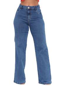 Women Jeans - 藏蓝色 - 查看 1