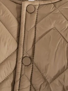 Young Boy Lightweight Quilted Padded Coat, Autumn/Winter - Khaki - View 4