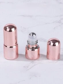 2/3/4/5pcs 1/2/3/5ml Rose Gold Roll-On Bottles, Electroplated Roll-On Bottles, Glass Essential Oil Bottles, Perfume Refillable Bottles, Portable Cosmetic Tools - Pink - View 3