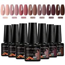7pcs Gel Nail Polish Set, Autumn Winter Nails , Solid Color Nail Gel Polish Set, Sparkle Glitter Gel Polish, 7.3Ml Semi Permanent Nail Glue Soak Off UV Gel Varnish , Manicure Kit Nail Supplies Nails Art DIY Home Salon Gift For Women - 彩色 - 查看 14
